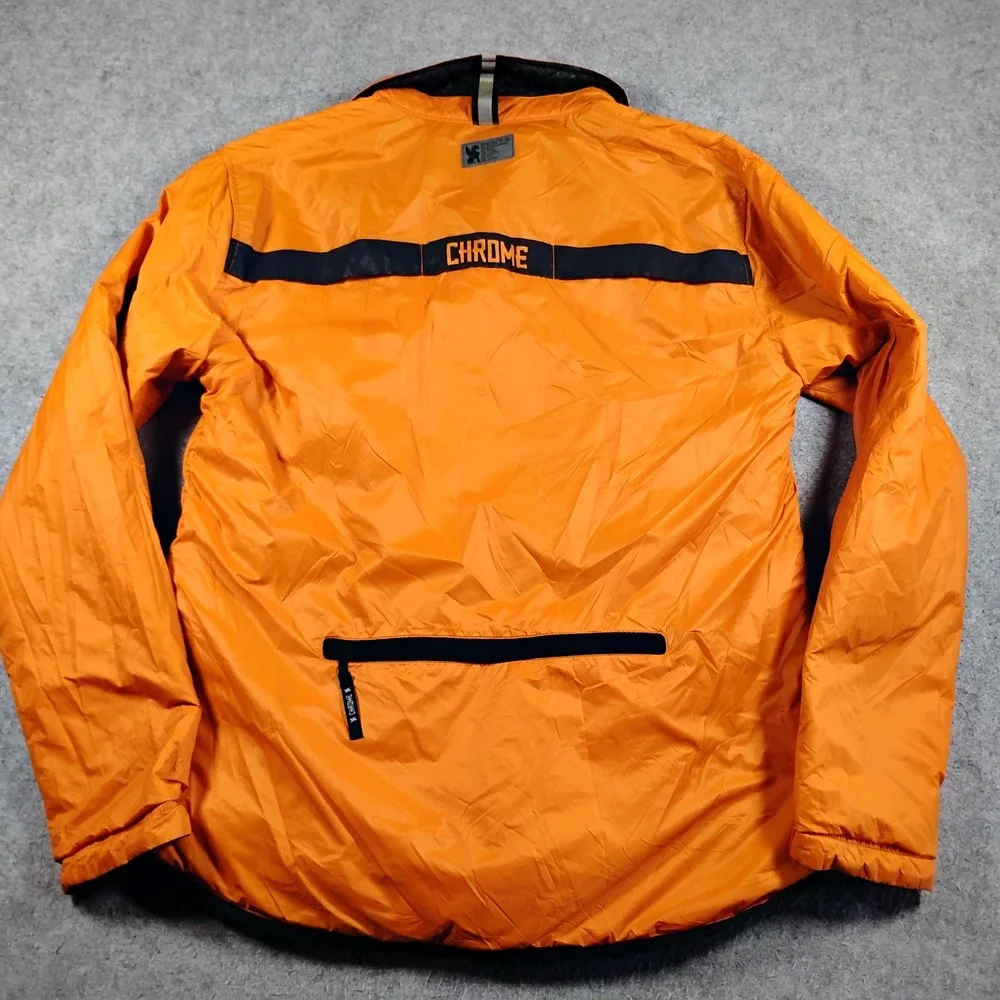 Chrome Industries Warm Workshirt Jacket Mens XL Black Orange Quilted Reversible